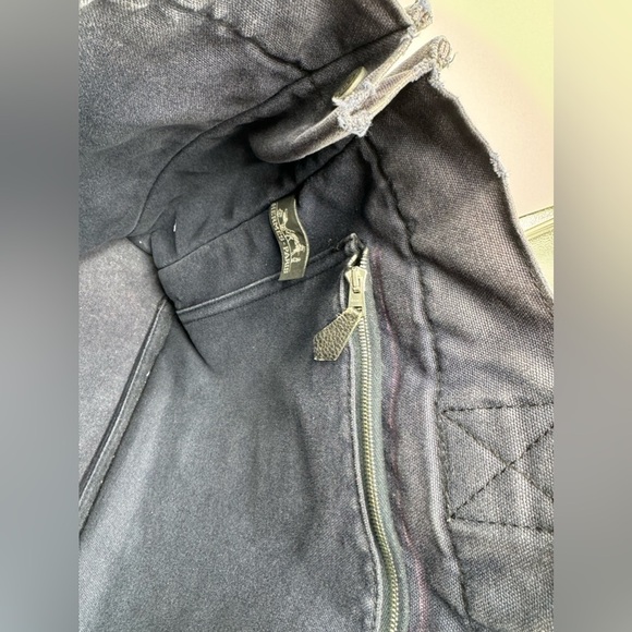 Hermes-Authentic- 2 Tone Large Canvas Tote Blue / Gray / Black - Picture 3 of 16